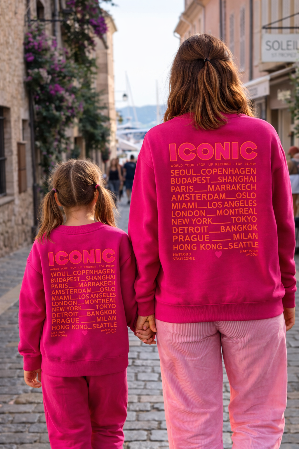 Mutter und Tochter – ICONIC-Sweatshirt in Fuchsia