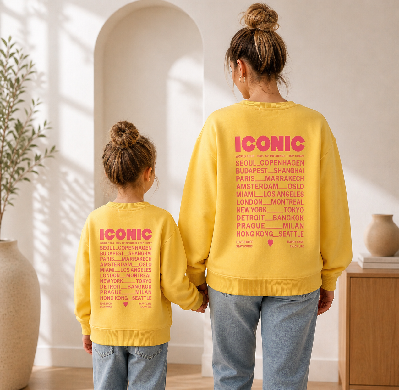 Mère & Fille - Sweat fin jaune ICONIC