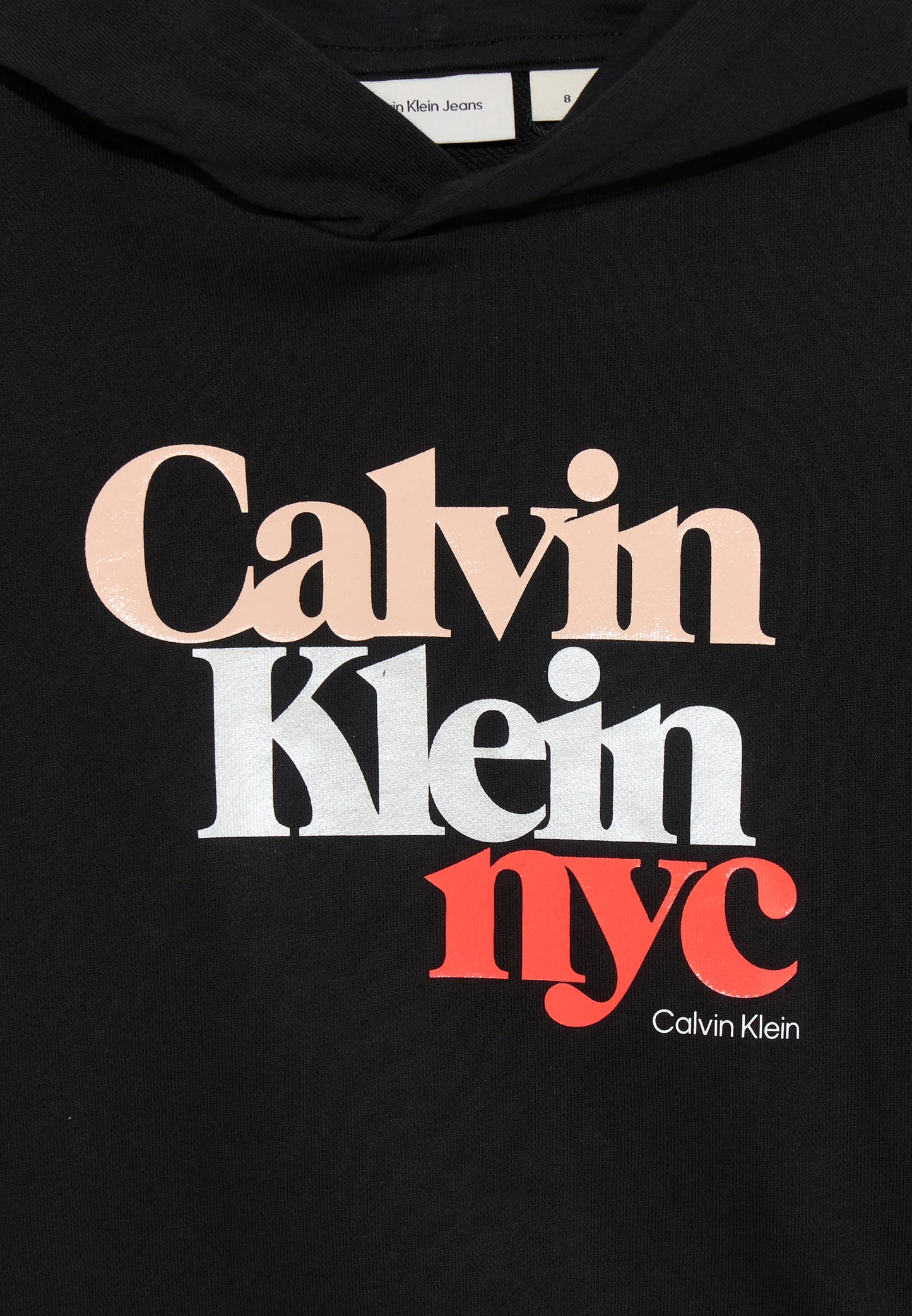 Calvin Klein - Sweat à capuche noir Pearl Signature