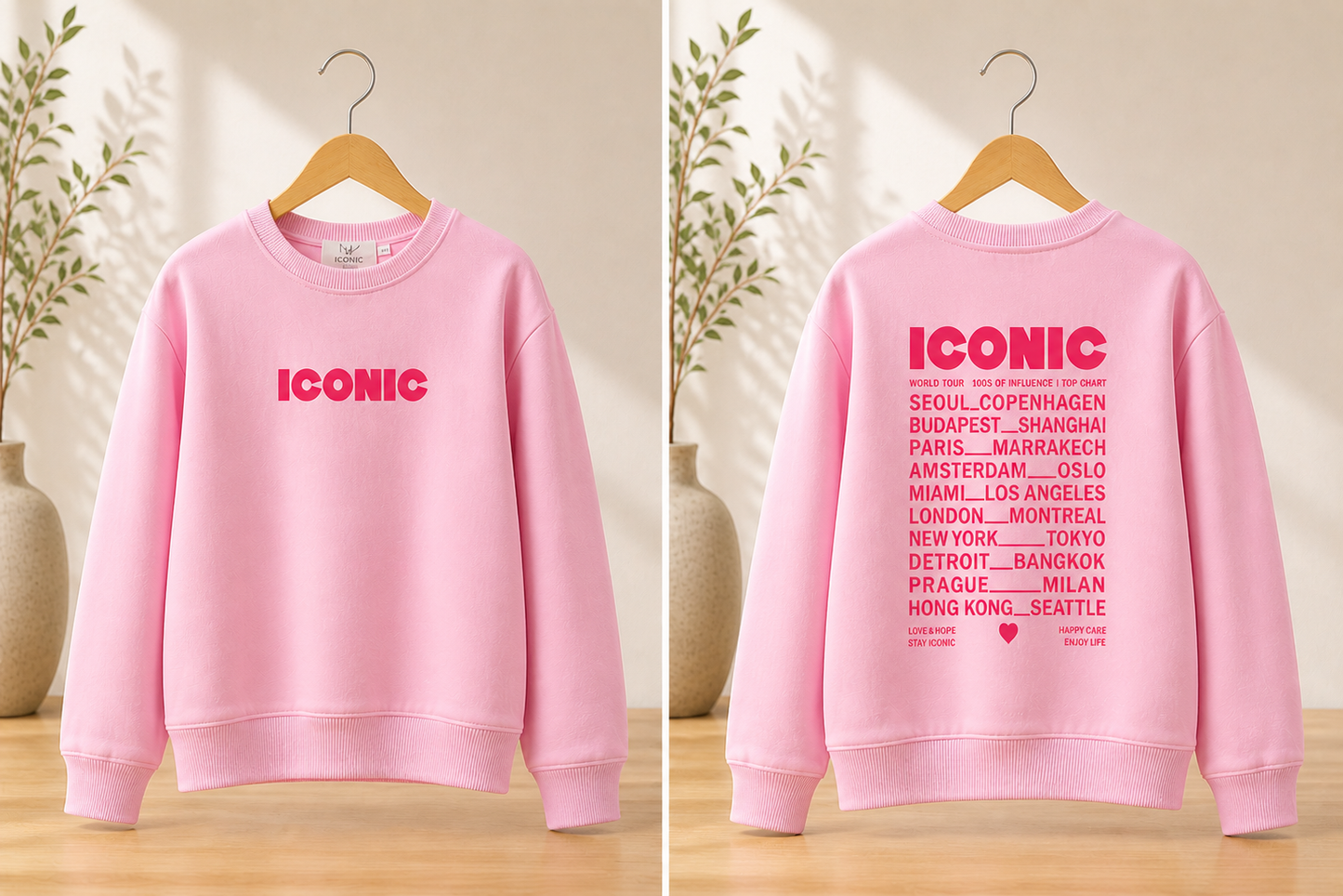 Mère & Fille - Sweat fin rose ICONIC