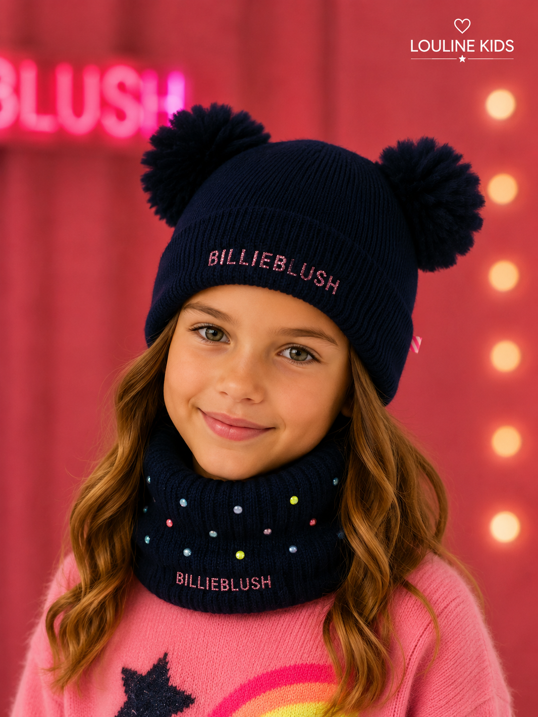 Billieblush - Snood navy avec strass