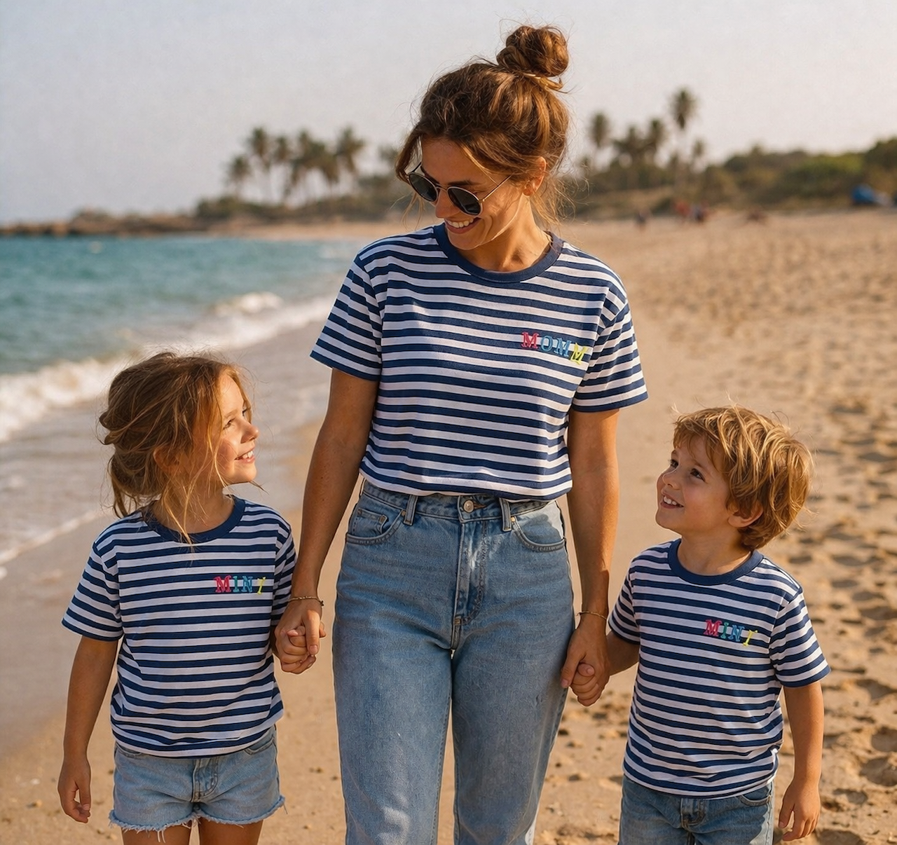 Mère & Fille : T-shirt rayé navy blanc MINI ou MOMMY