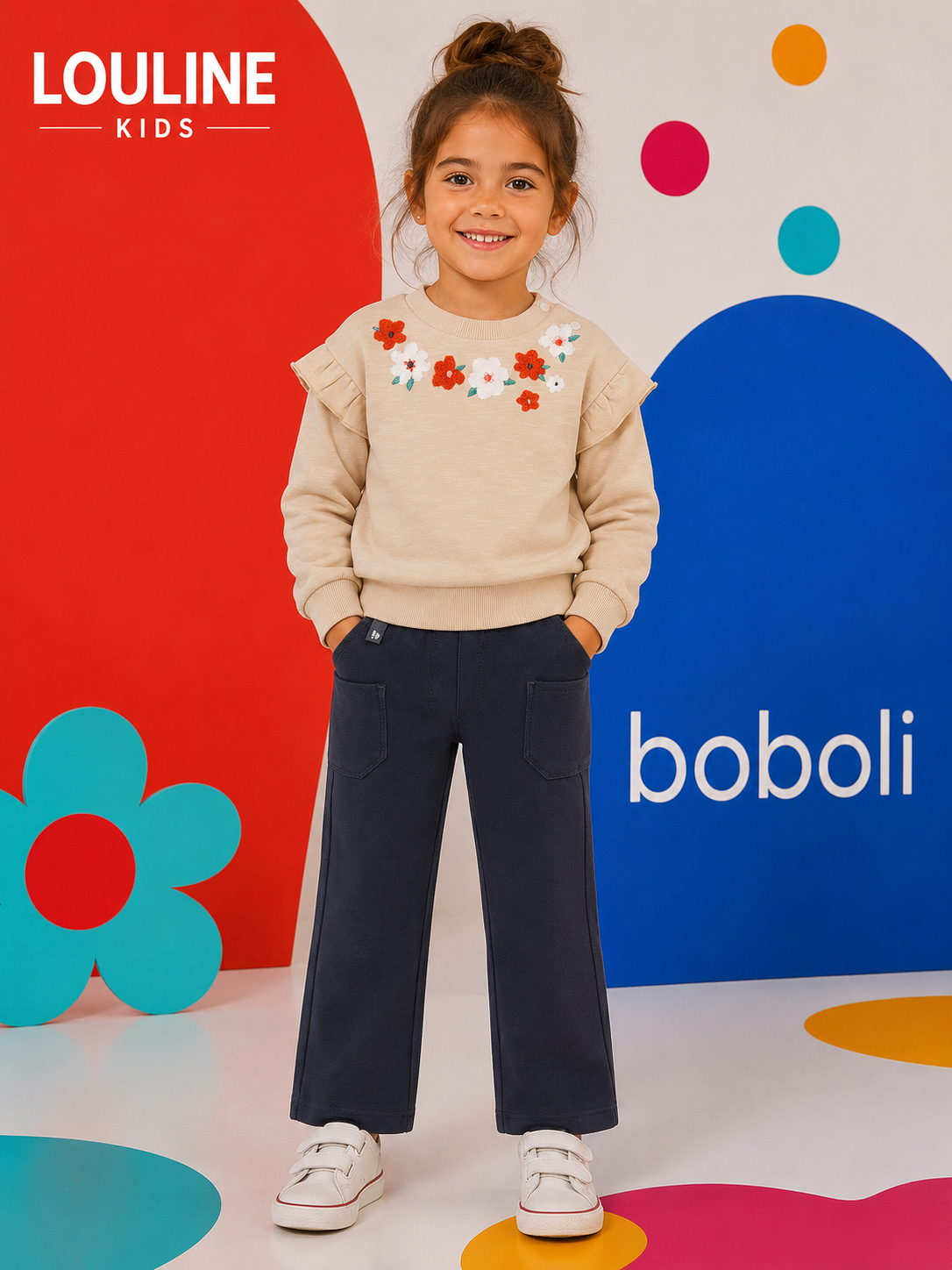 Boboli - Sweat crème FLOWERS