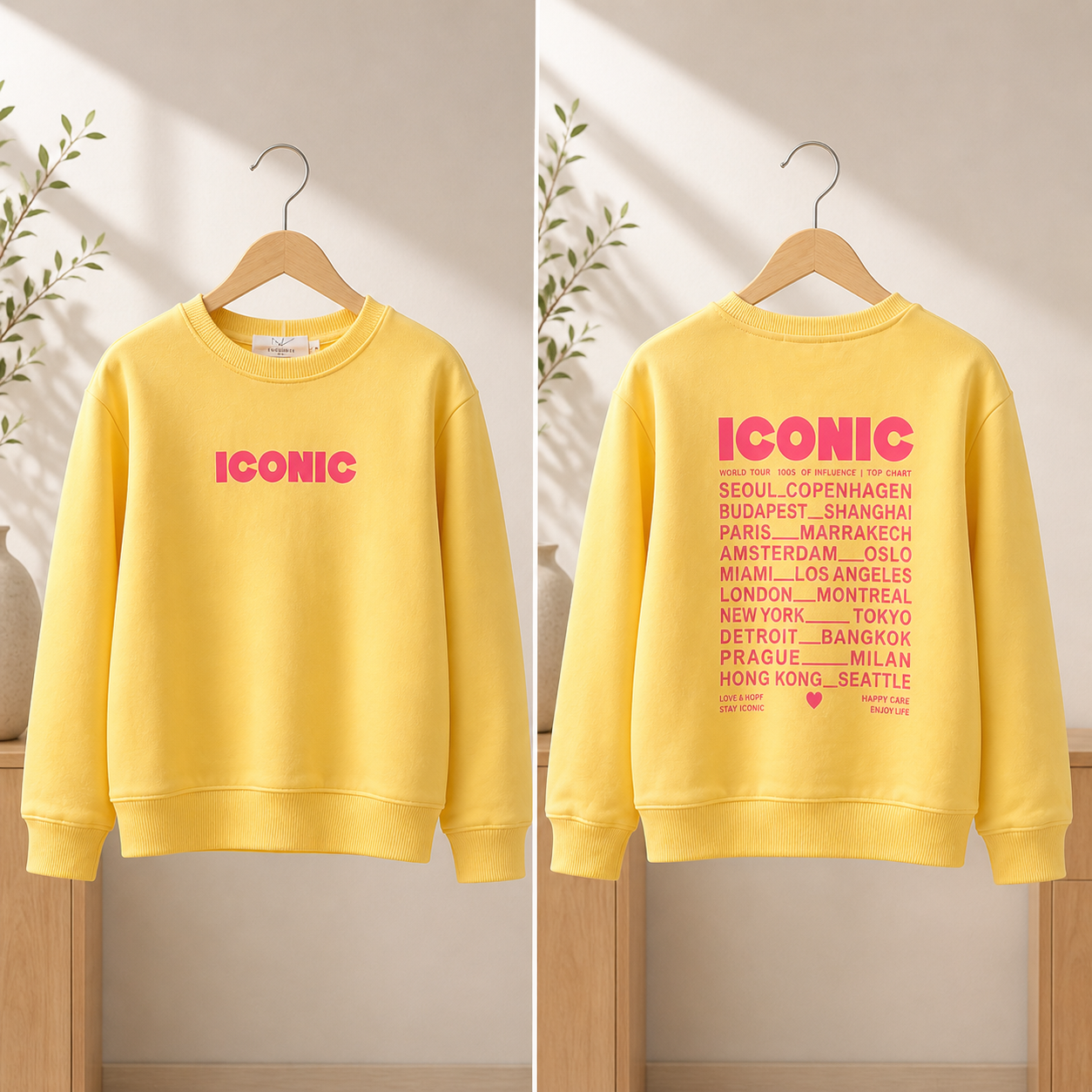 Mère & Fille - Sweat fin jaune ICONIC