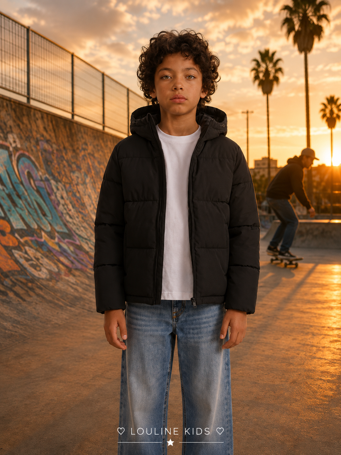 Jack&Jones - Manteau à capuche noir JJGALAXY