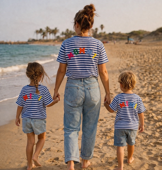 Mère & Fille : T-shirt rayé navy blanc MINI ou MOMMY