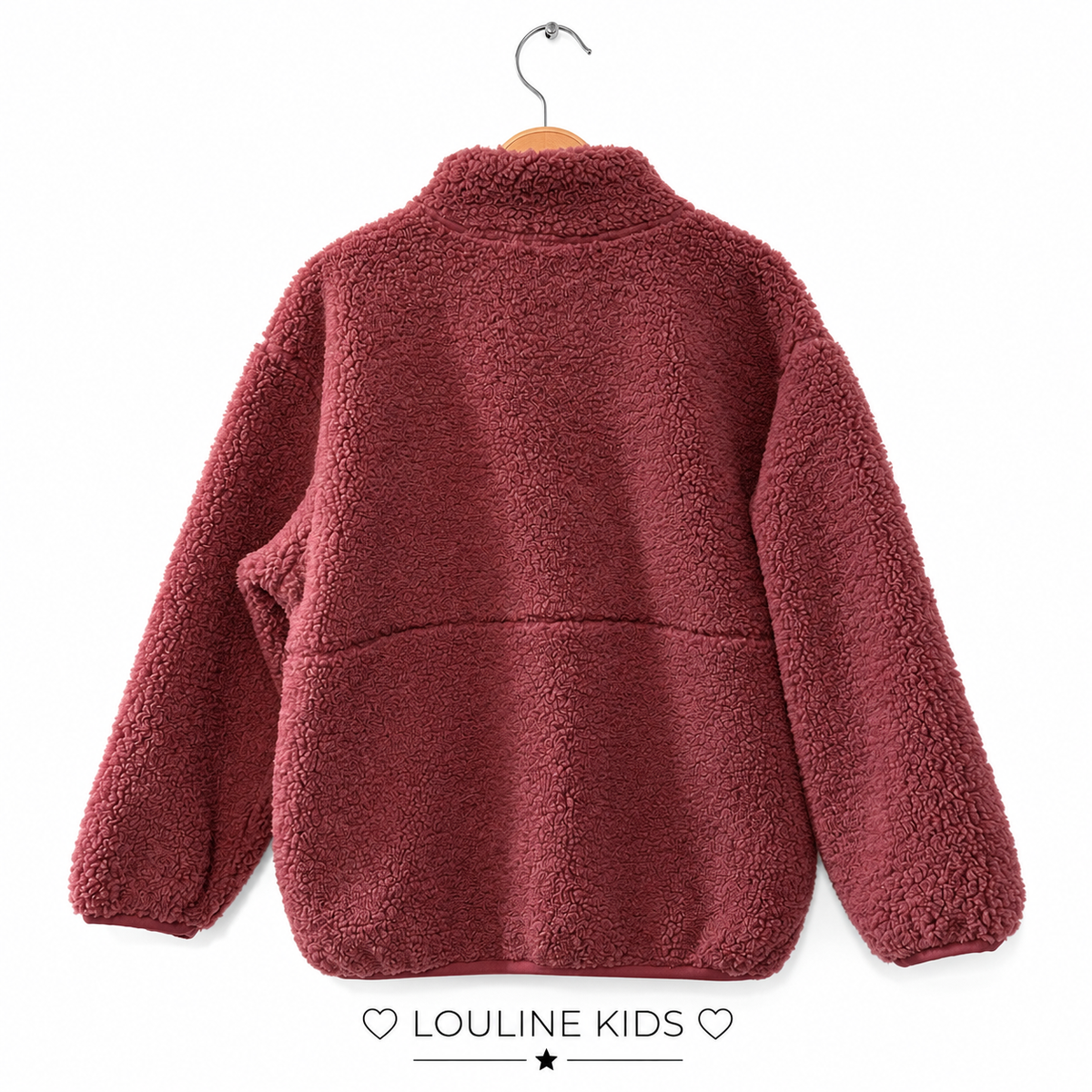 Mère & Enfant - Veste teddy prune avec patch