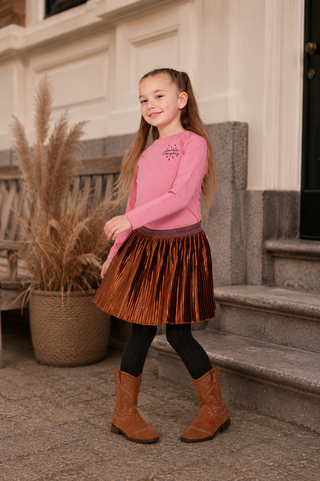 Jubel - Jupe plissée cuivre City Chic