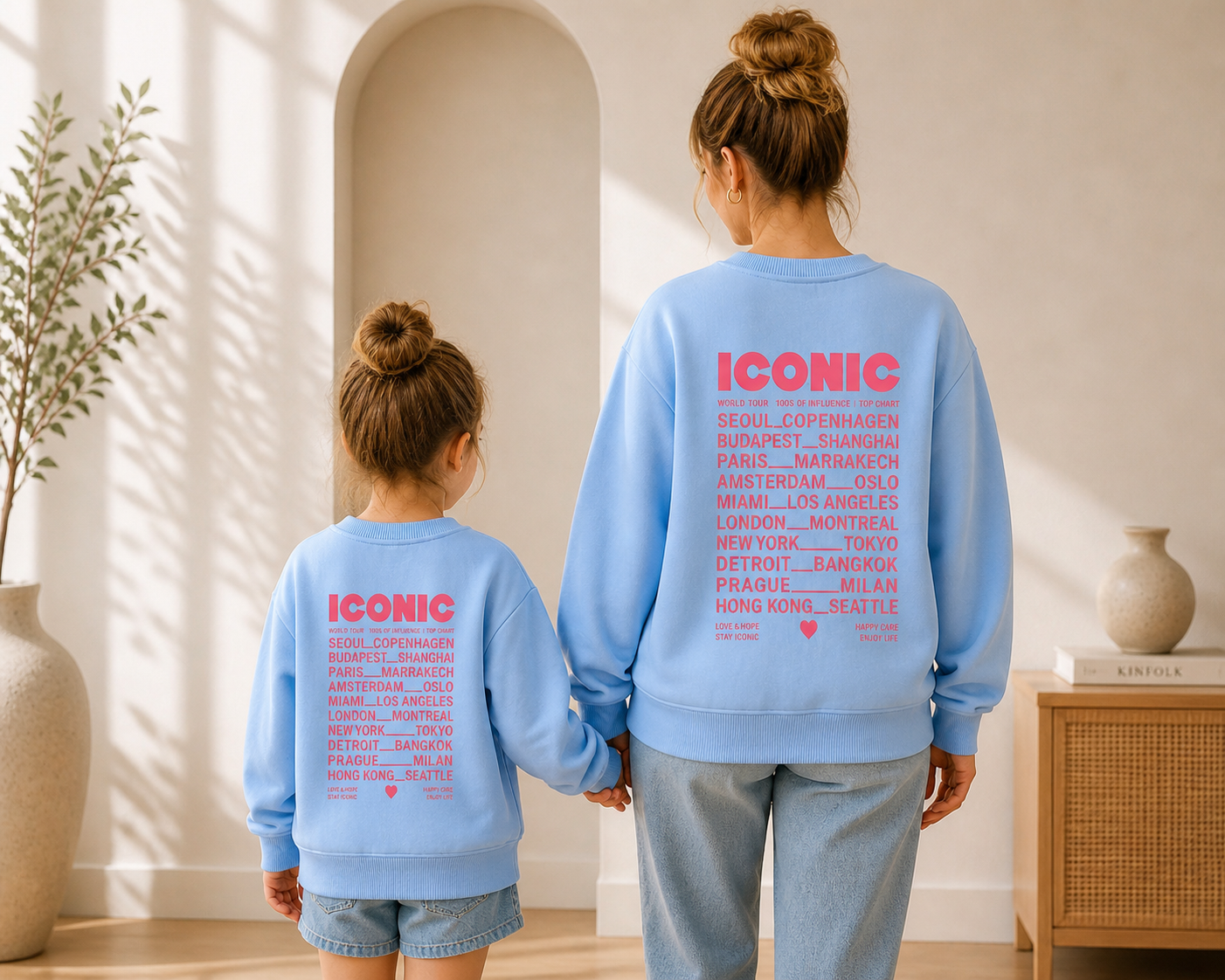 Mère & Fille - Sweat fin bleu ICONIC
