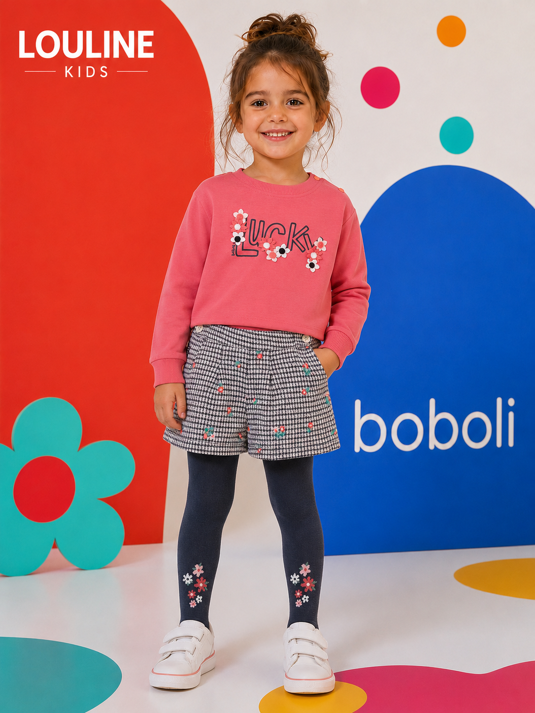 Boboli - Collant anthracite FLOWERS