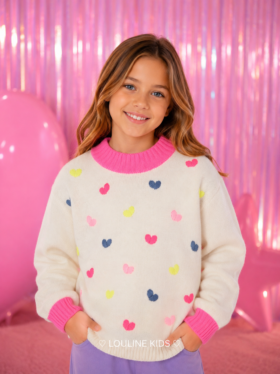 Billieblush - Pull en tricot & petits coeurs