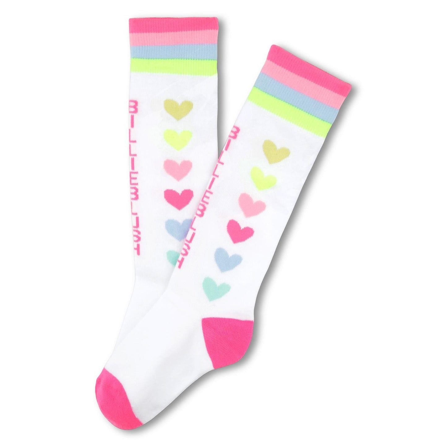 Billieblush - Chaussettes hautes blanches • Motif coeur