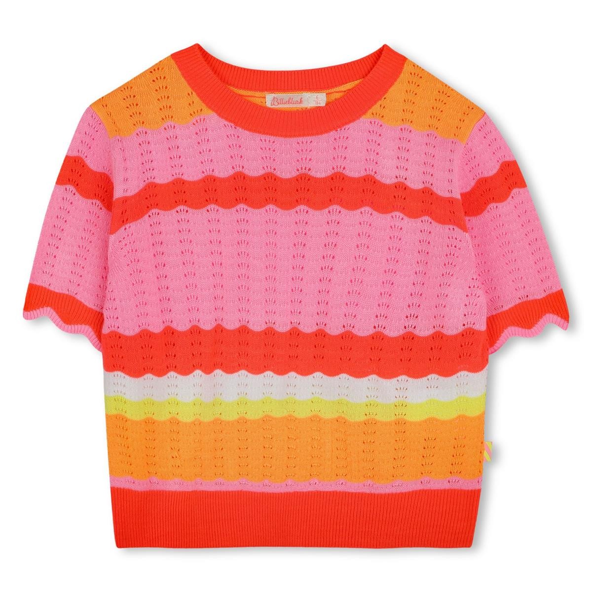 Billieblush - suéter de punto rayed con mangas cortas