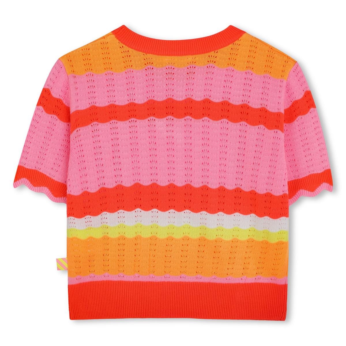 Billieblush - suéter de punto rayed con mangas cortas