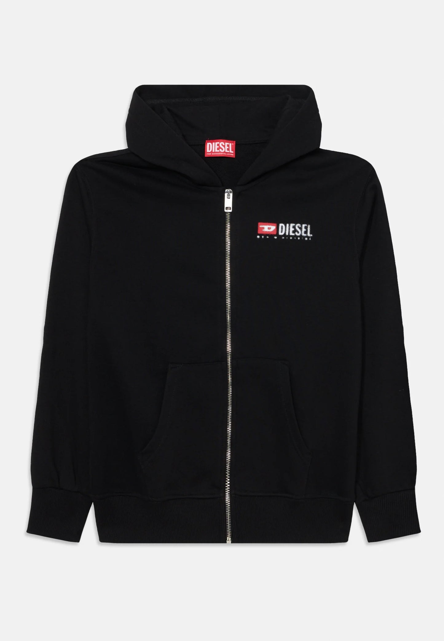Diesel - Cardigan zippé à capuche noir