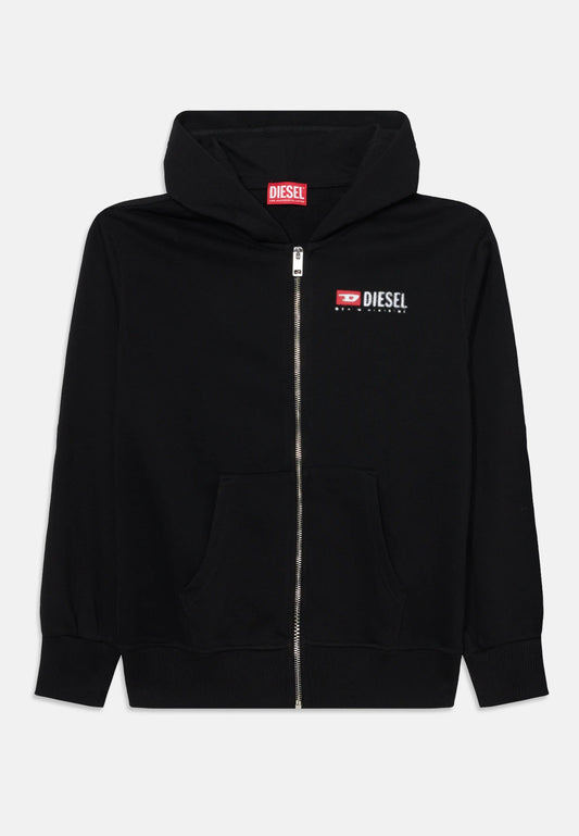 Diesel - Cardigan zippé à capuche noir