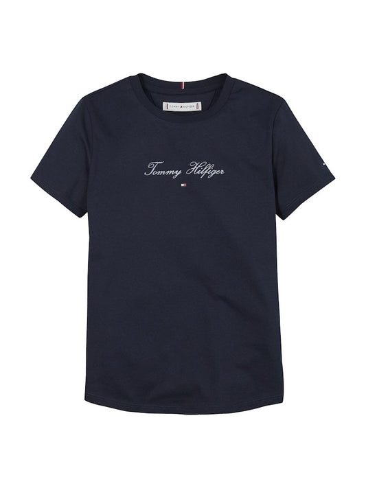 Tommy Hilfiger - Navy Skript t -Shirt