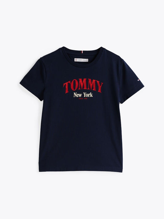 Tommy Hilfiger - T-shirt Varsity Regular Dark Night Navy & inscription rouge