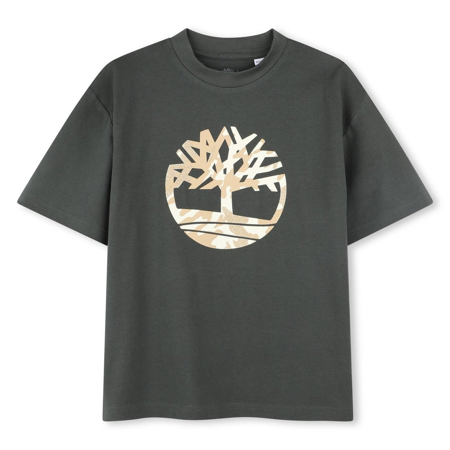Timberland - T -shirt gemaakt losse kaki & relief illustratie op de voorkant
