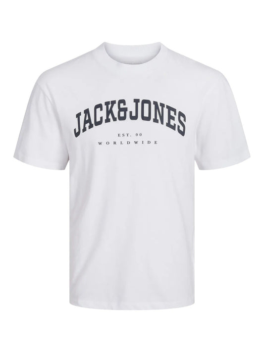 Jack & Jones - Short round Jjecaleb White Loose T -shirt
