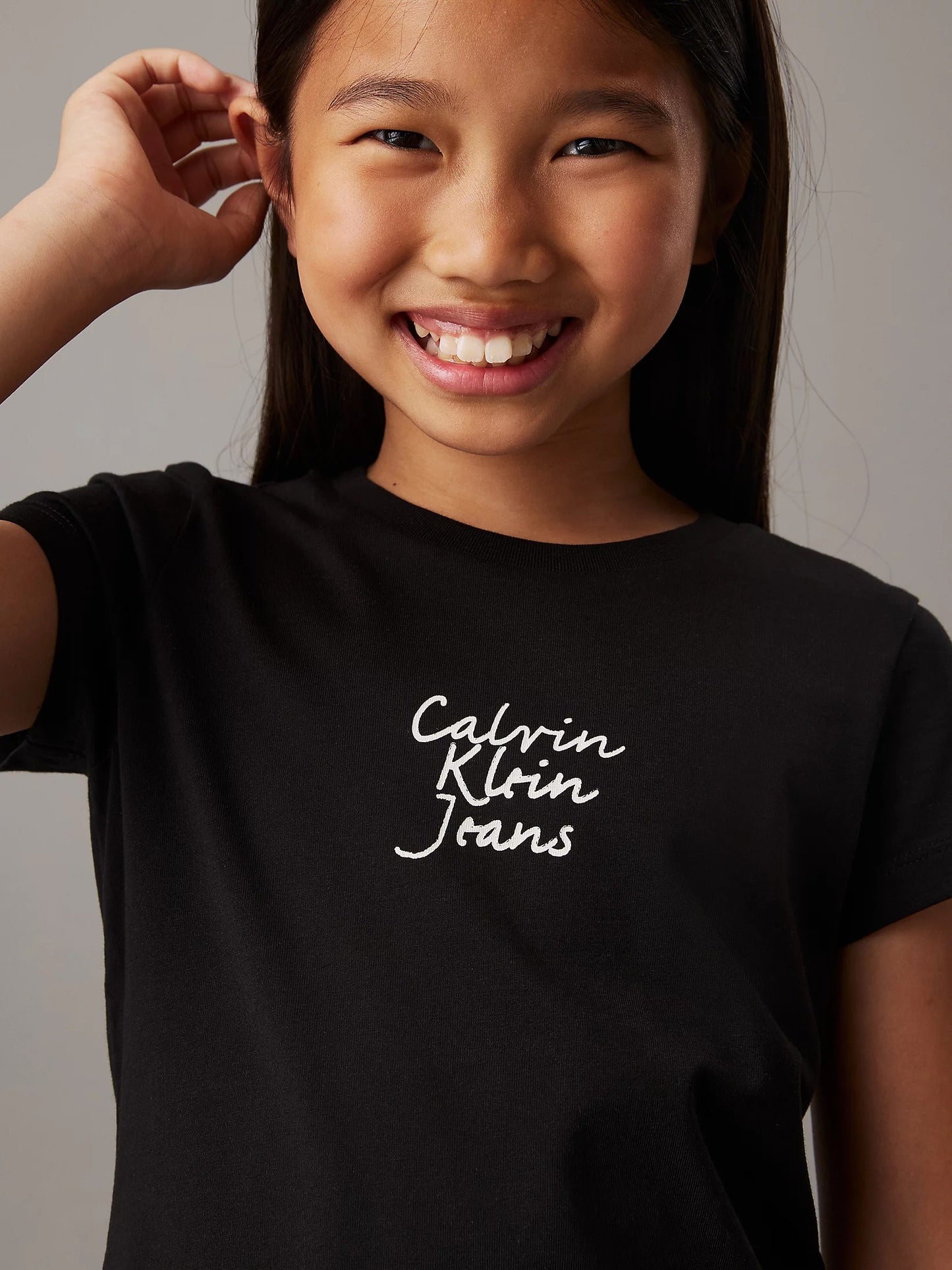 Calvin Klein - black handwriting logo t -shirt