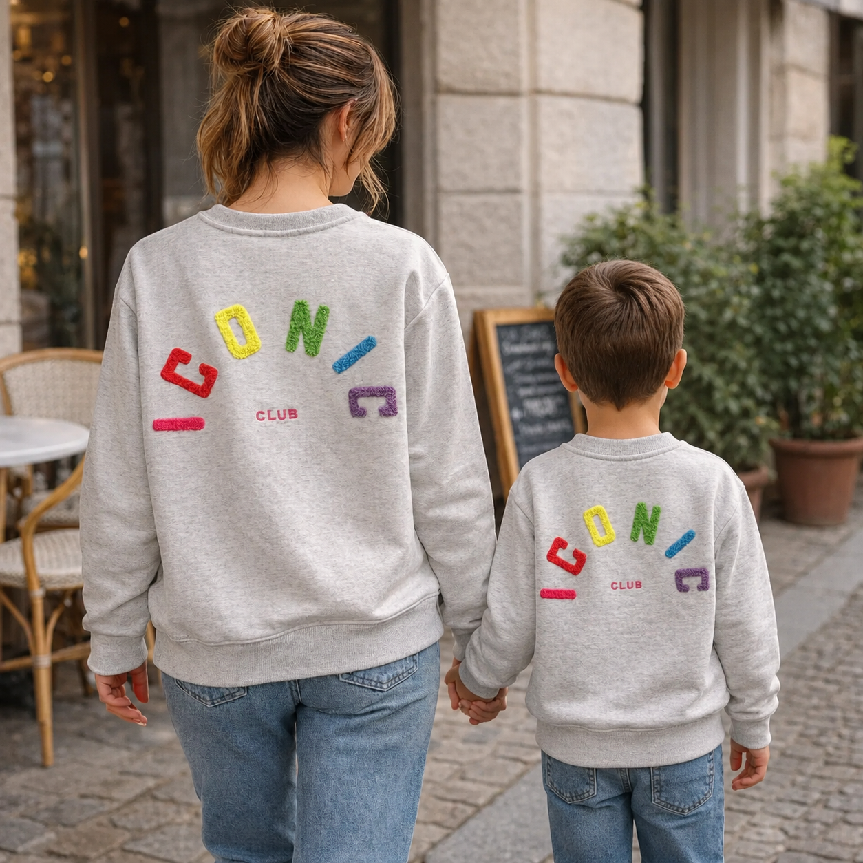 Mère & Fille - Sweat mixte gris ICONIC
