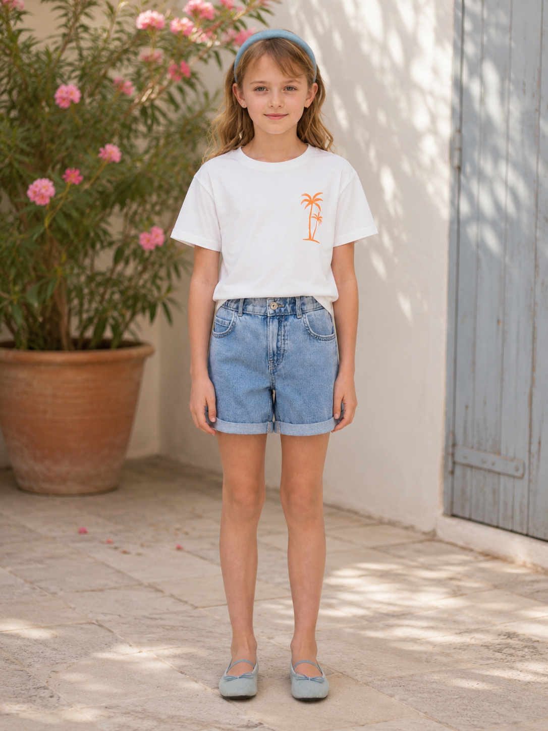 Only - T-shirt backprint blanc KOGANNA