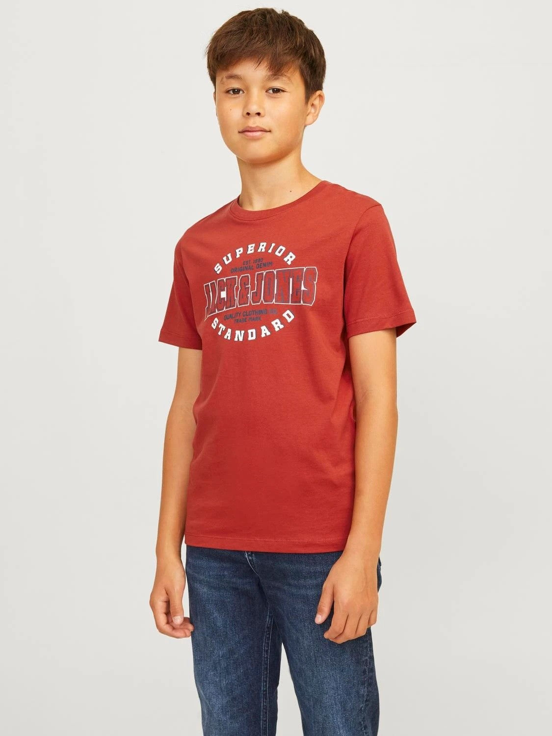 Jack & Jones - Jjelogo Red Ucher & Navy T -Shirt