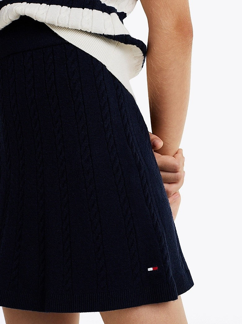 Tommy Hilfiger - Jupe mini cable dark night navy