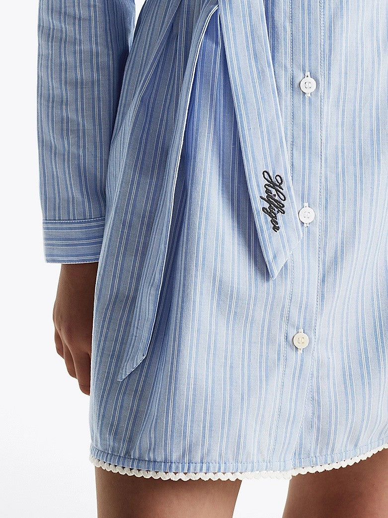 Tommy Hilfiger - Robe chemise White Base Blue Spell Stripe