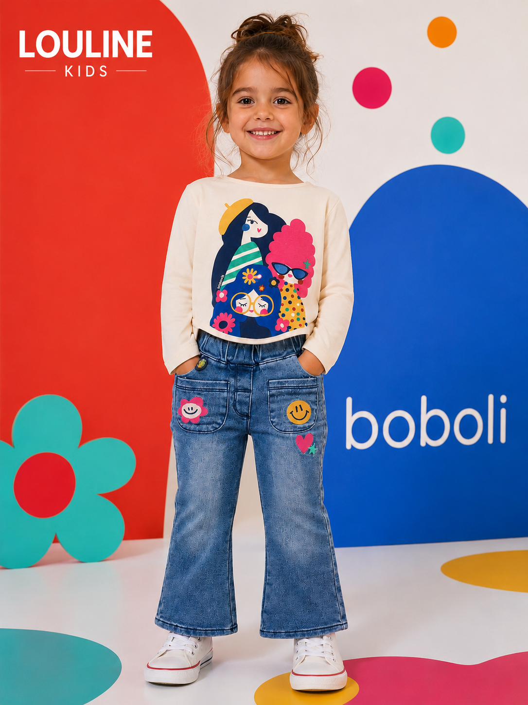Boboli - T-shirt écru Mademoiselles