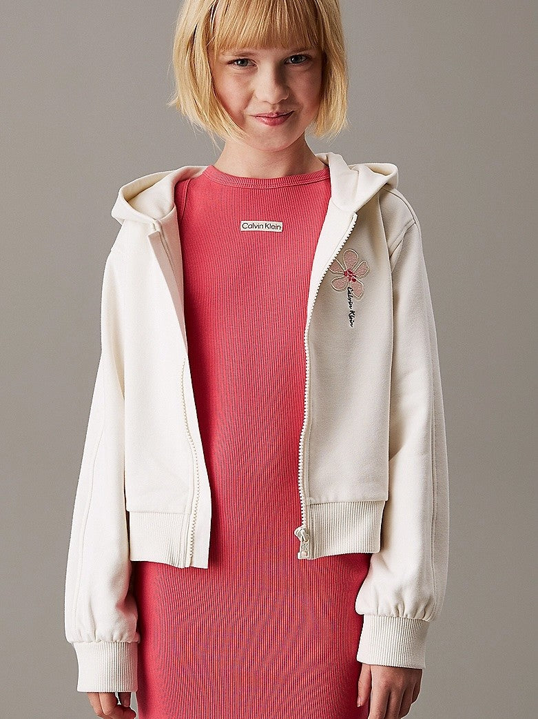 Calvin Klein - Cardigan zippé à capuche Flowers