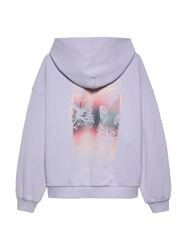 Calvin Klein - Sweat à capuche backprint Purple Heather