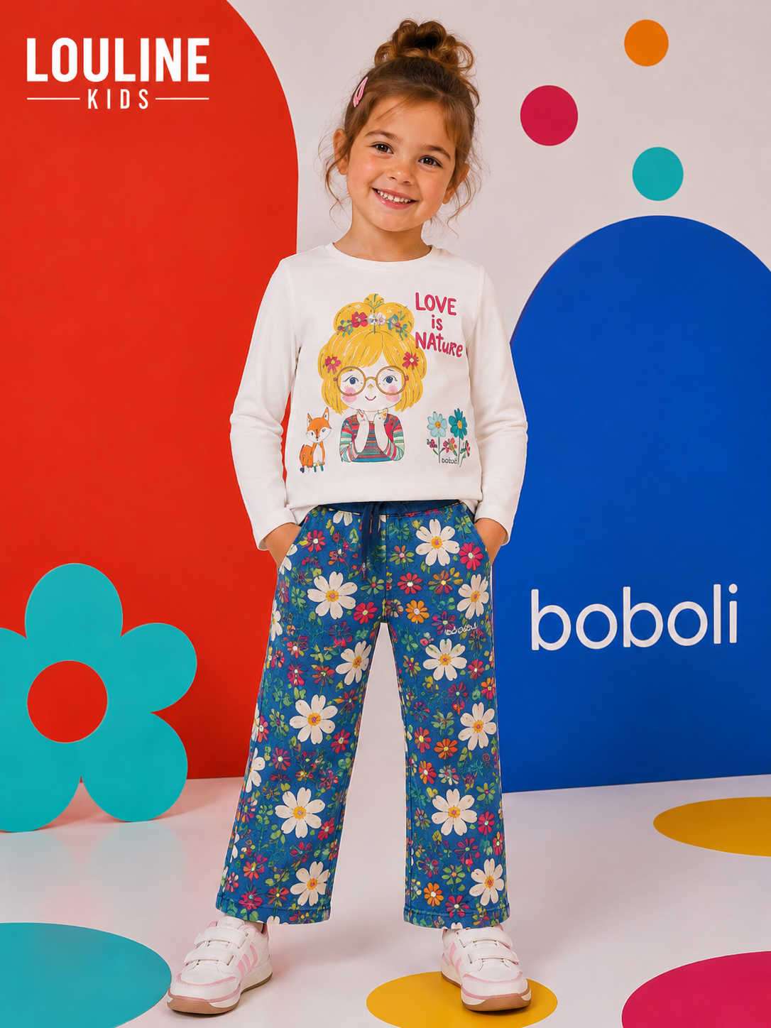 Boboli - Pantalon fleuri en molleton FLOWERS