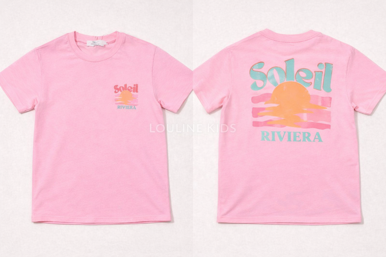 Mère & Fille : T-shirt rose Riviera