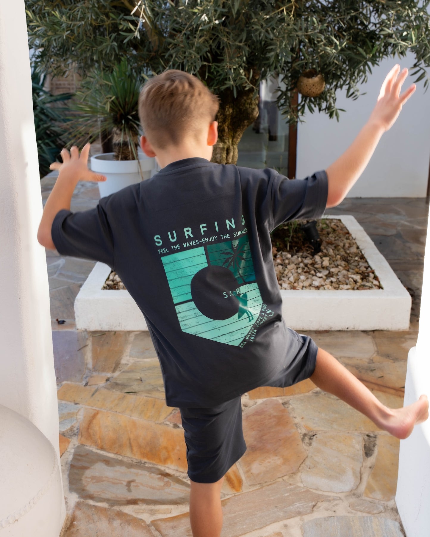 Skurk - T-shirt backprint gris Tanzi