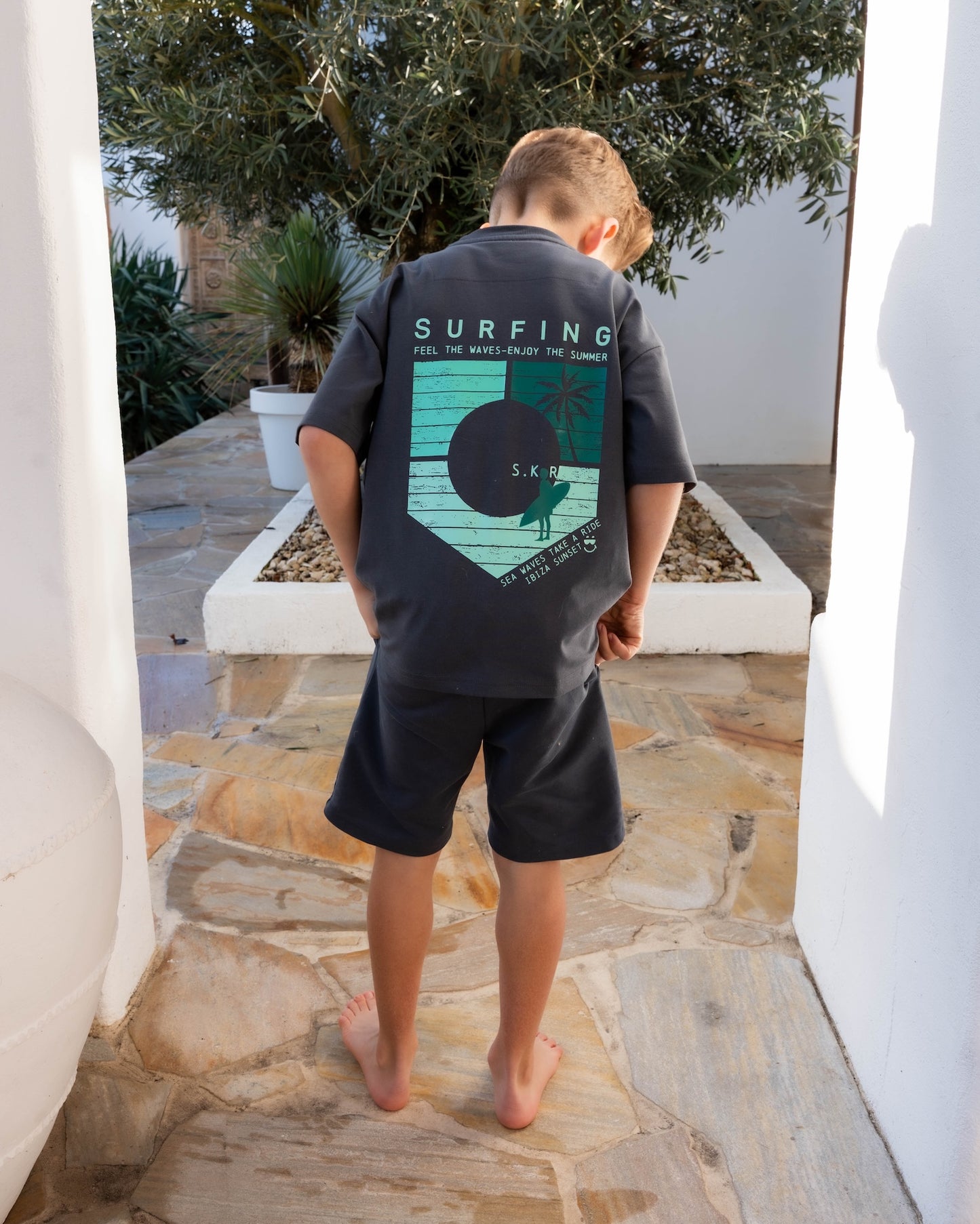 Skurk - T-shirt backprint gris Tanzi