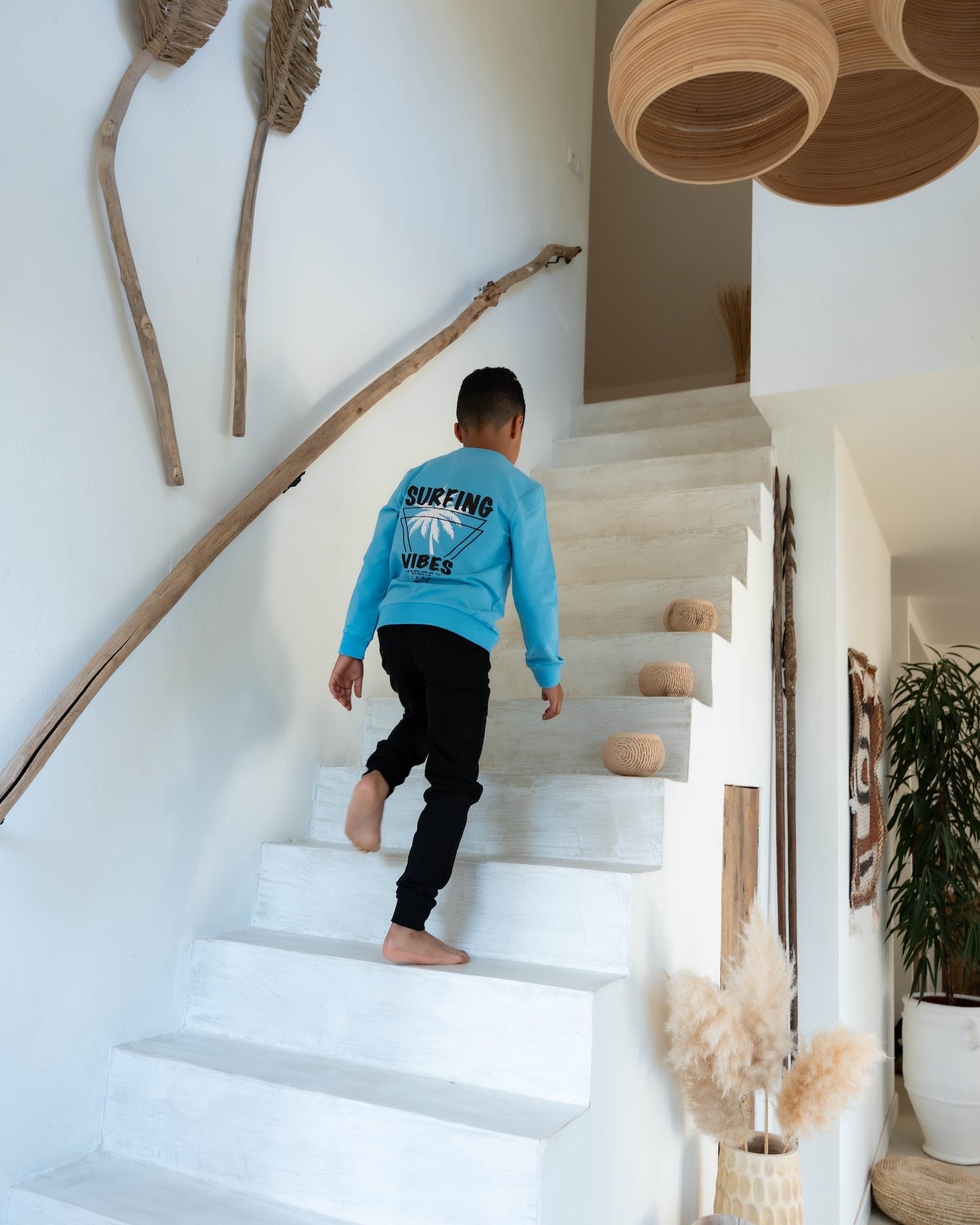 Skurk - Sweat backprint baby blue Saba