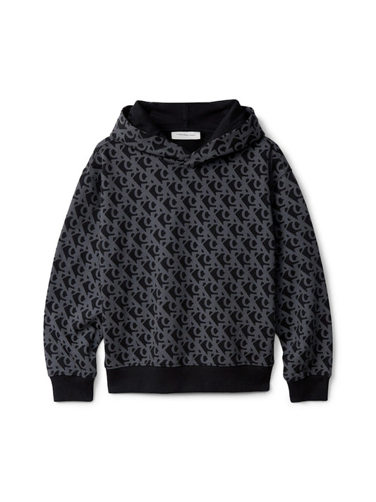 Calvin Klein - Sweat à capuche noir logo AOP