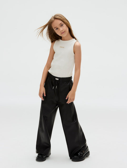 Calvin Klein - Pantalon noir imitation cuir