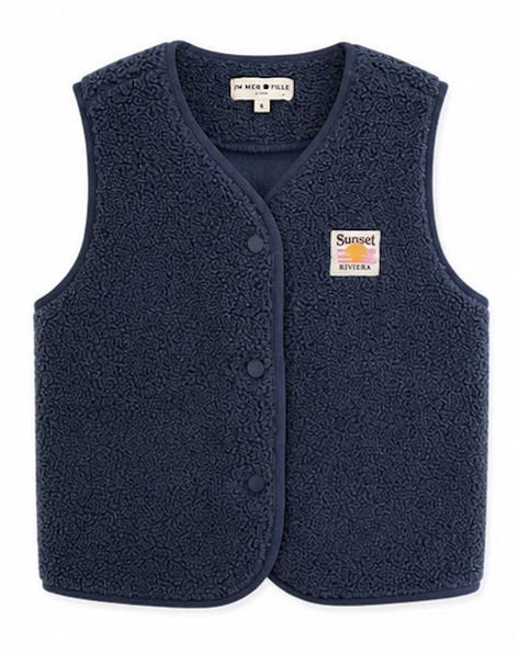 Mère & Enfant - Gilet sans manche moumoute navy