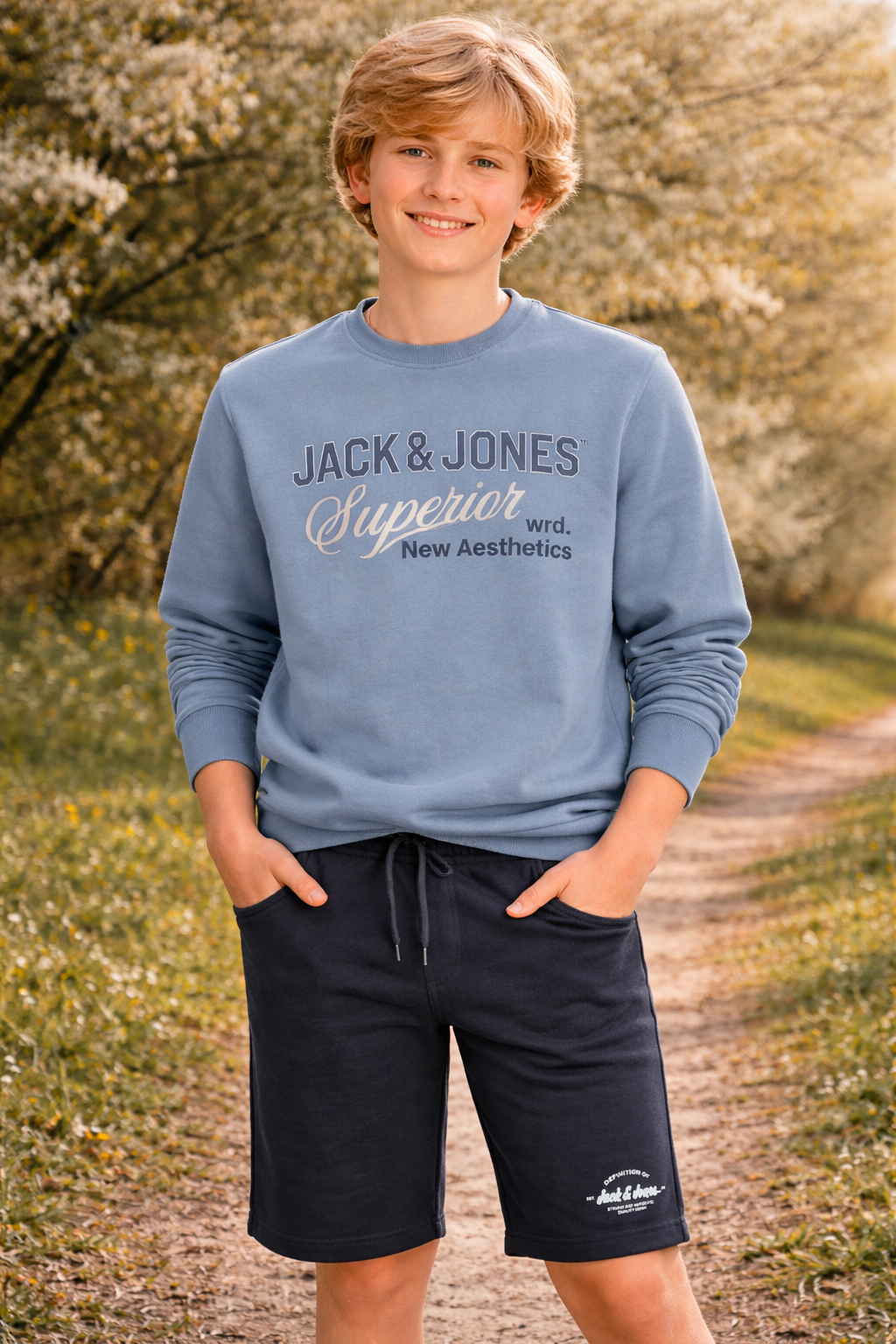 Jack&Jones - Blaues Mirage-Sweatshirt JJELOGO