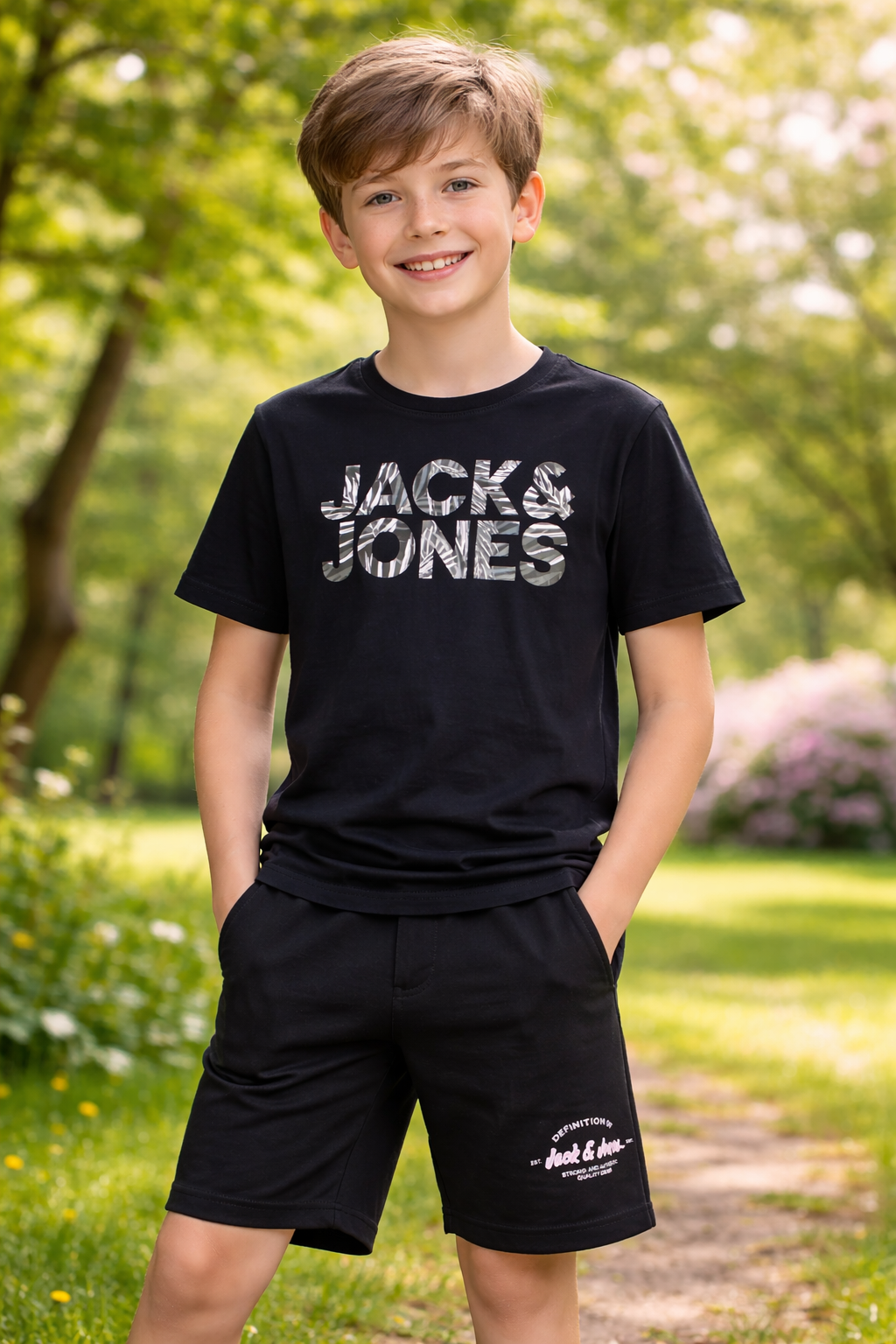 Jack&Jones - JJEJEFF schwarzes T-Shirt