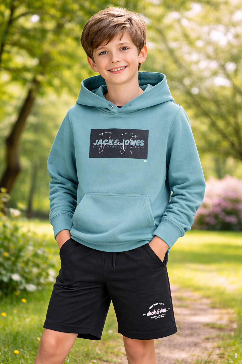 Jack&Jones - Sweat à capuche Mineral Blue JJCOLE