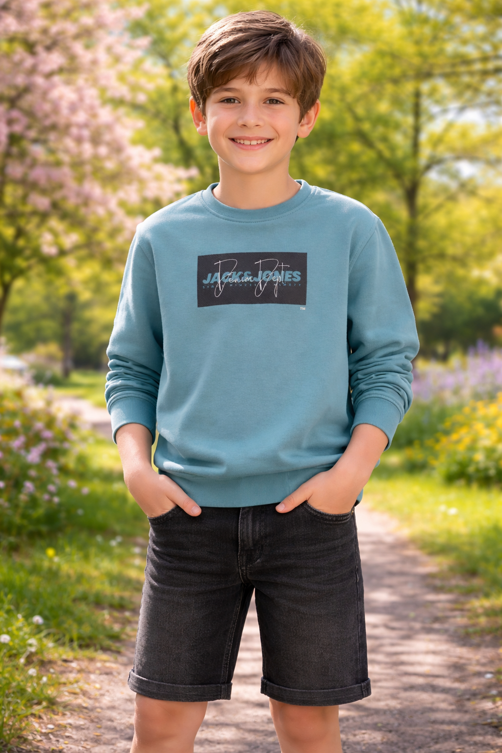 Jack & Jones - Sudadera Azul Mineral JJ COLE