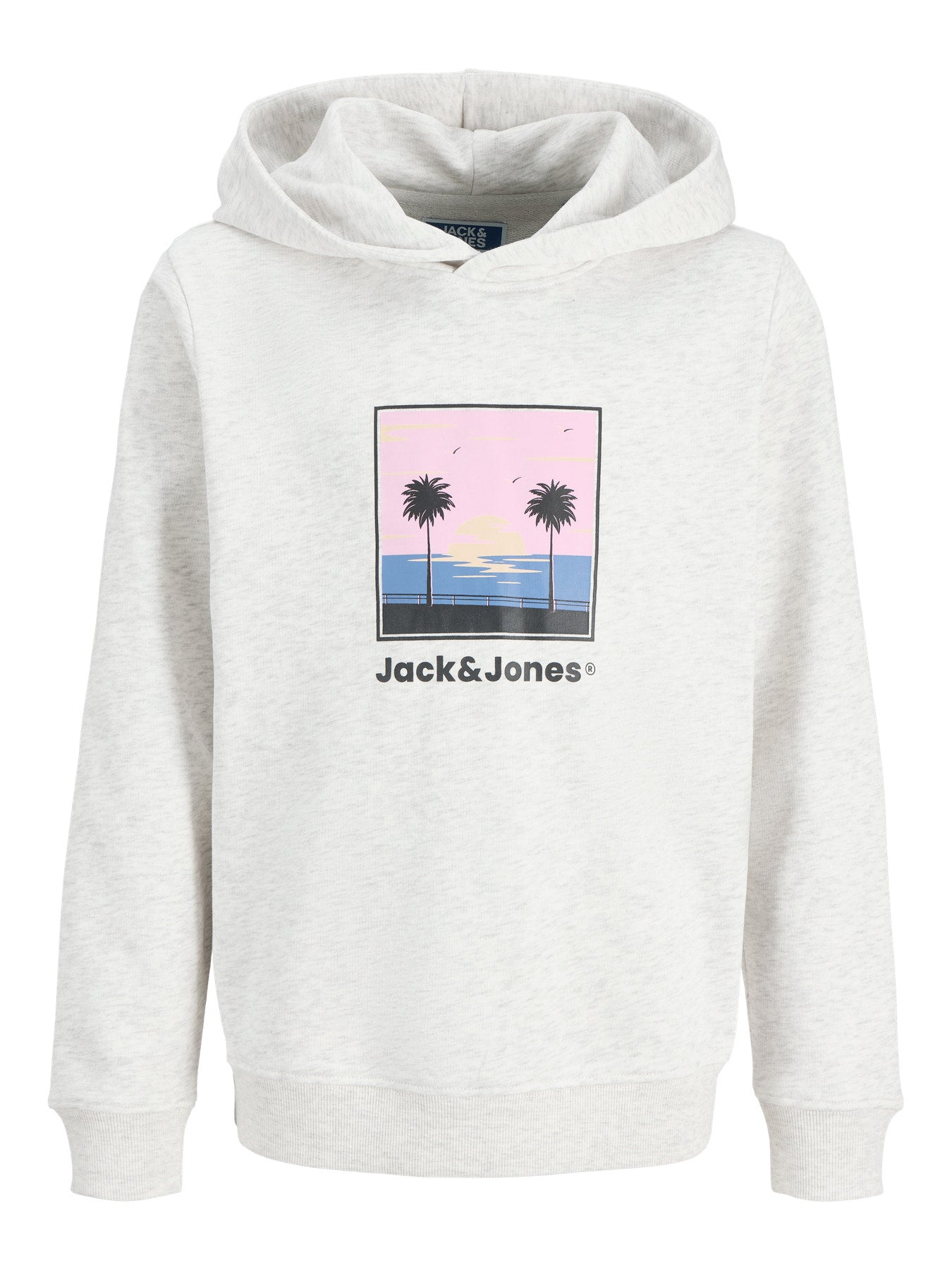 Jack&Jones - Sweat à capuche White Mélange JJPERRY