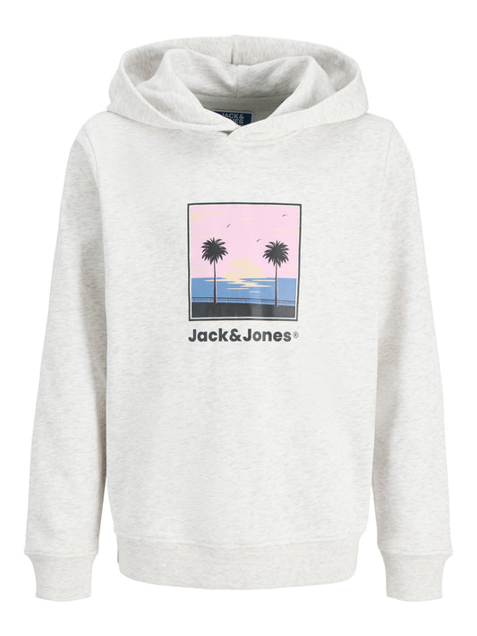 Jack&Jones - Sweat à capuche White Mélange JJPERRY