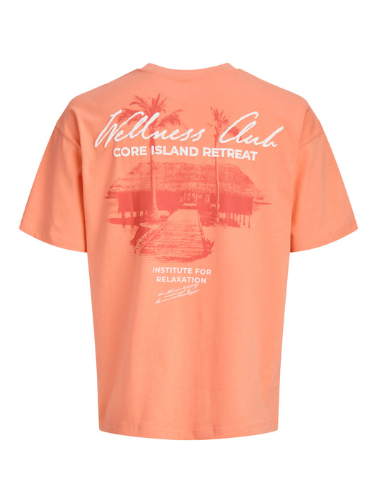 Jack&Jones - T-shirt backprint persimmon JCOETERNA