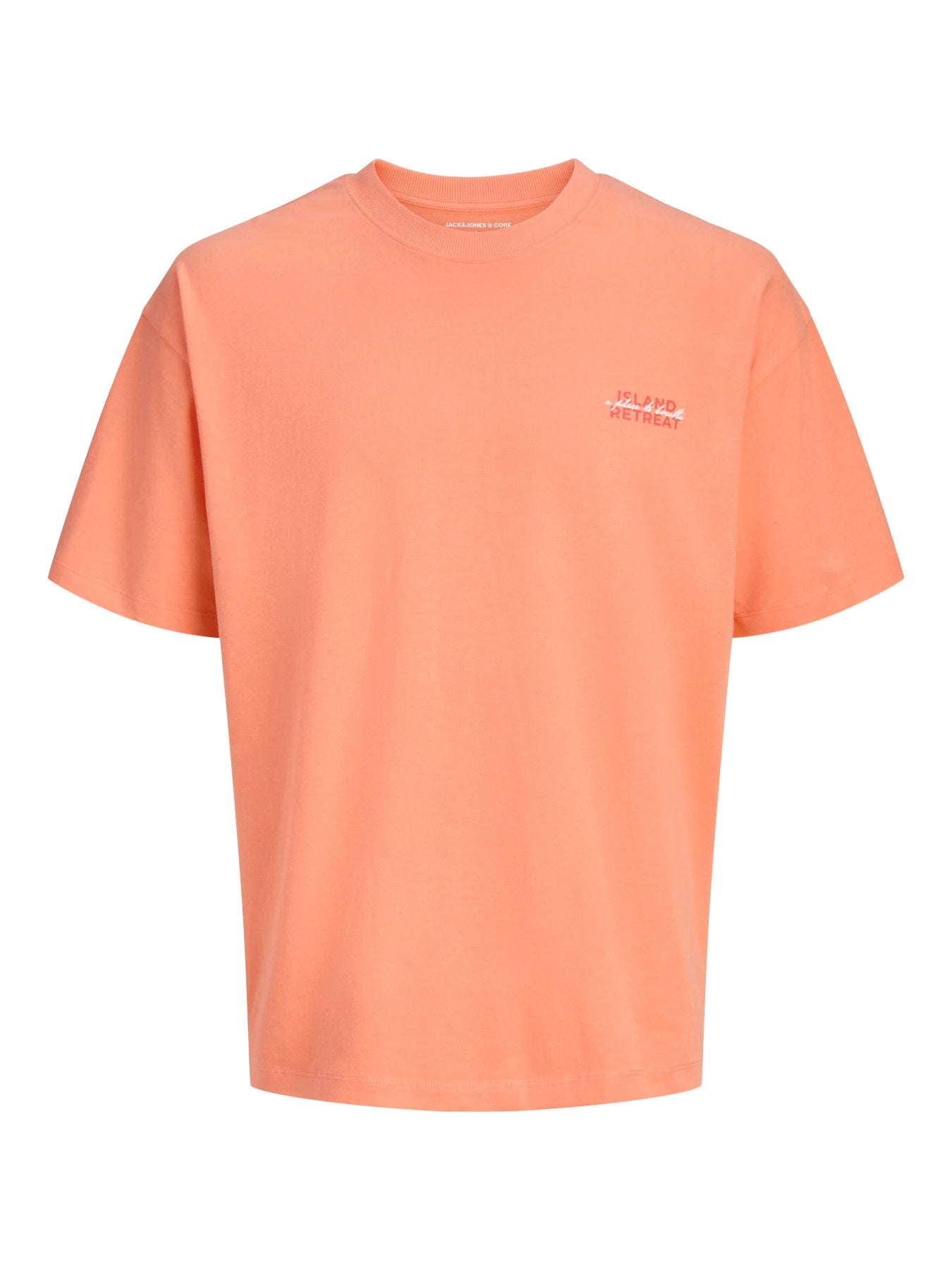 Jack & Jones - JO ETERNA T-shirt met persimmonprint op de achterkant