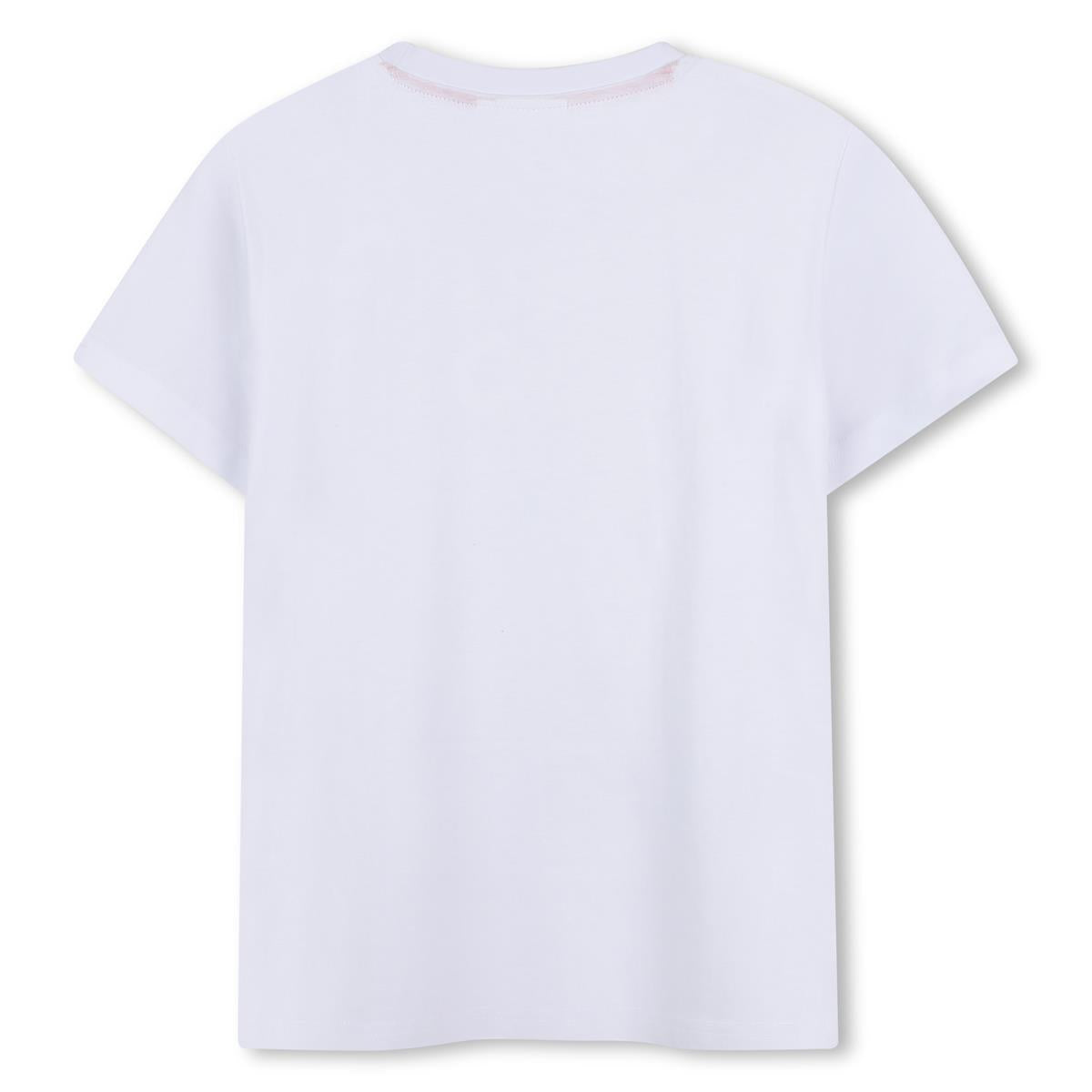 Hugo - weißes T -Shirt & gestapeltes Logo in Erleichterung
